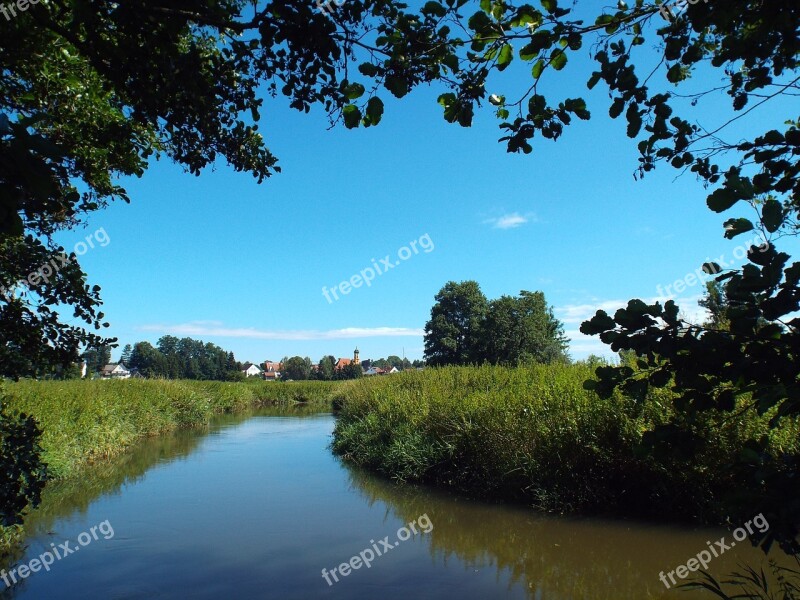 Wollishausen Schmutter Nature Landscape Of Course