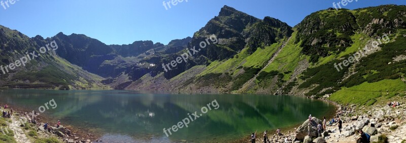 Mountains Tatry Black Pond A Tracked The High Tatras Nature