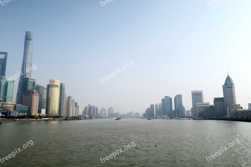 Huangpu River Shanghai Financial Center Free Photos