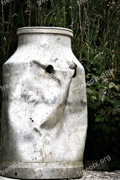 Container Greenery Milk Container Gun Shot Bullet Holes