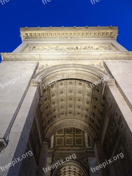 Arch Of Triumph Arc Triumph Paris Night