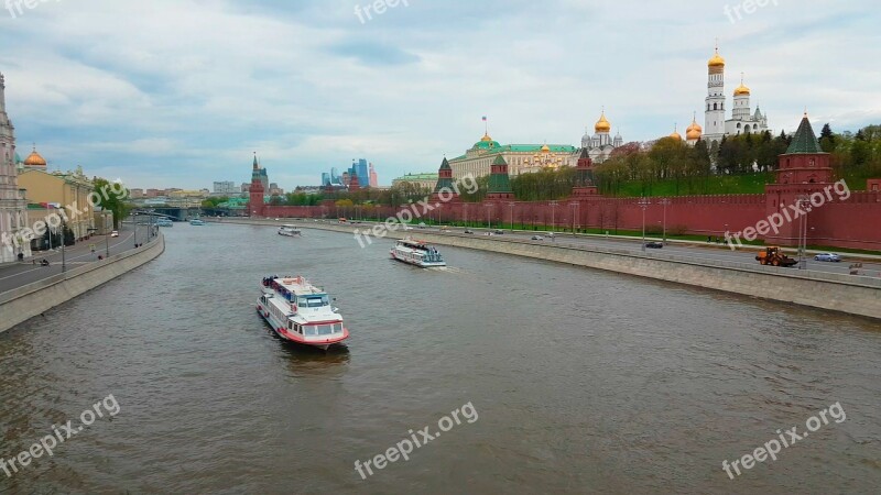 Moscow Russia Kremlin River City