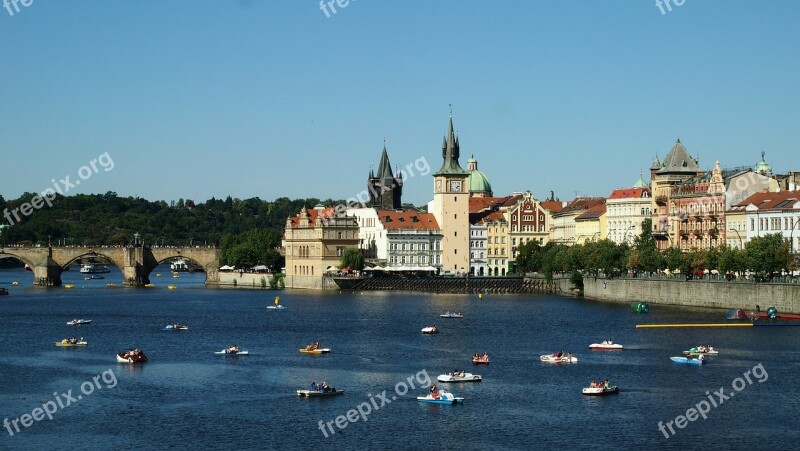 Prague Moldova Charles Bridge Architecture Praha