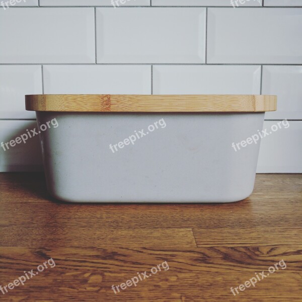 Bread Bin Kitchen Brick Tiles Tiles Worktop