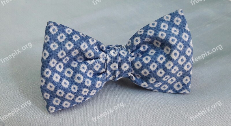 Bowtie Cotton Blue White Mode Free Photos