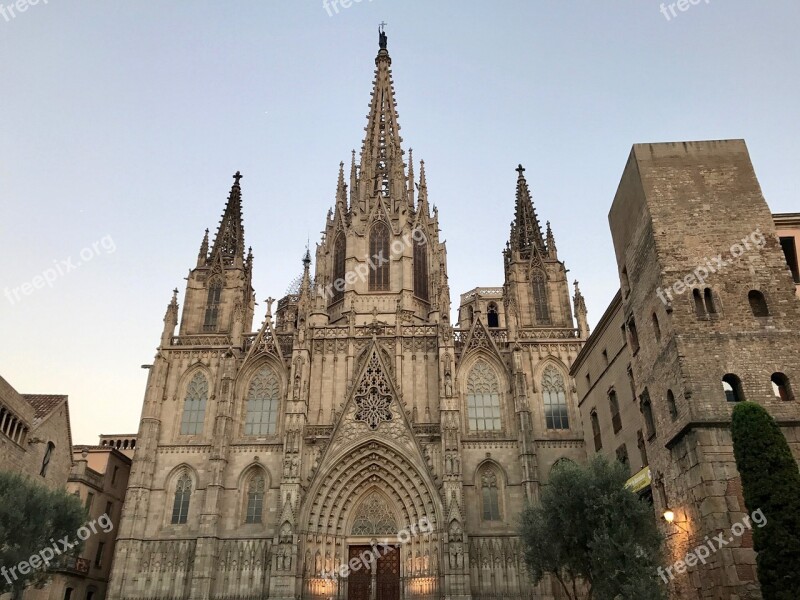 Cathedral Barcelona Spain City Trip Architecture