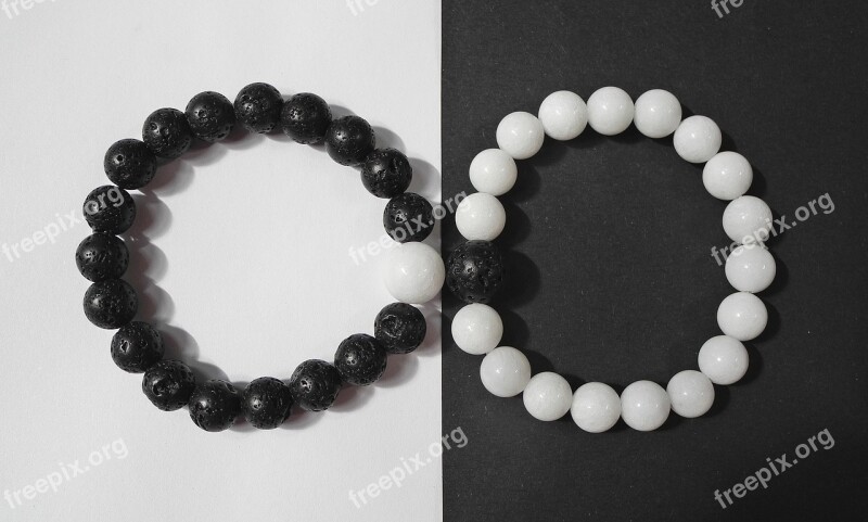 Bracelet Jin Jang Yin-yang Black White