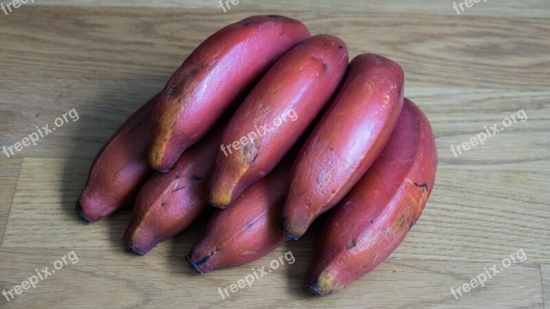 Red Banana Banana Fruit Fresh Healthy