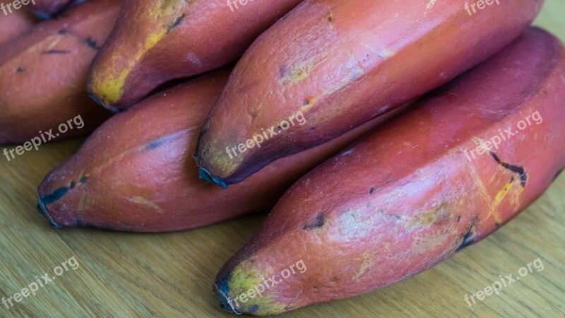 Red Banana Banana Fruit Fresh Healthy