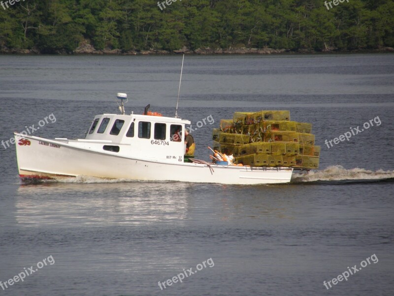 Maine Boat Coast Lobster Sea