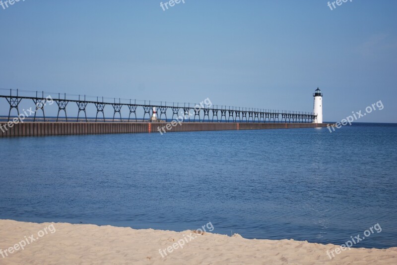 Lighthouse Shore Lake Beach Pier