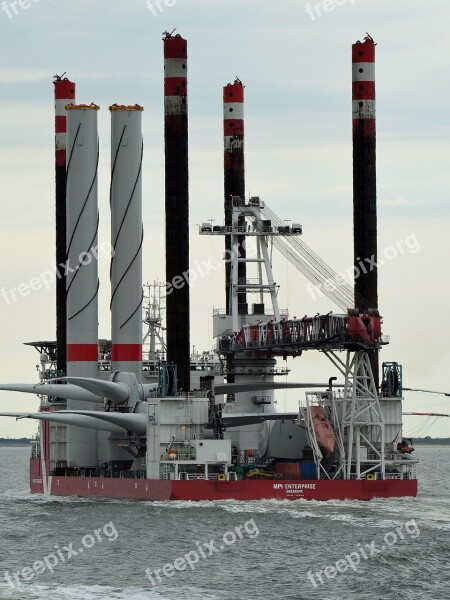 Borkum Working Ship Wind Power Transport Ship Pontoon