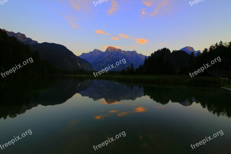 Mountains Lake Water Mountain Lights Waters