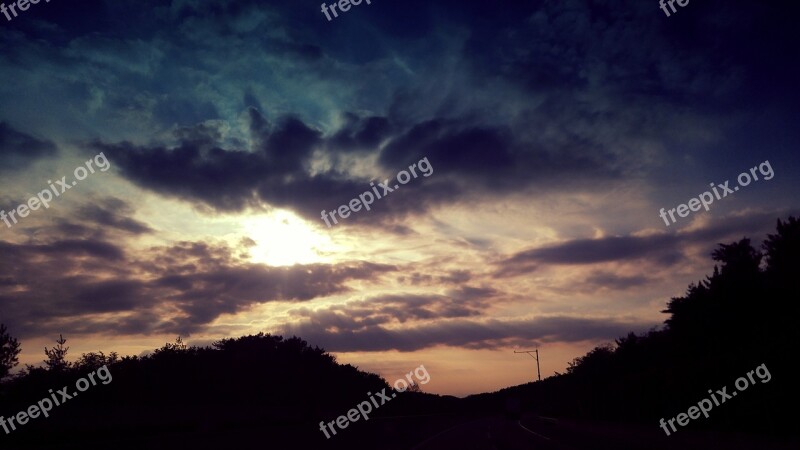 The Night Sky Sky Cloud Sunset In The Evening