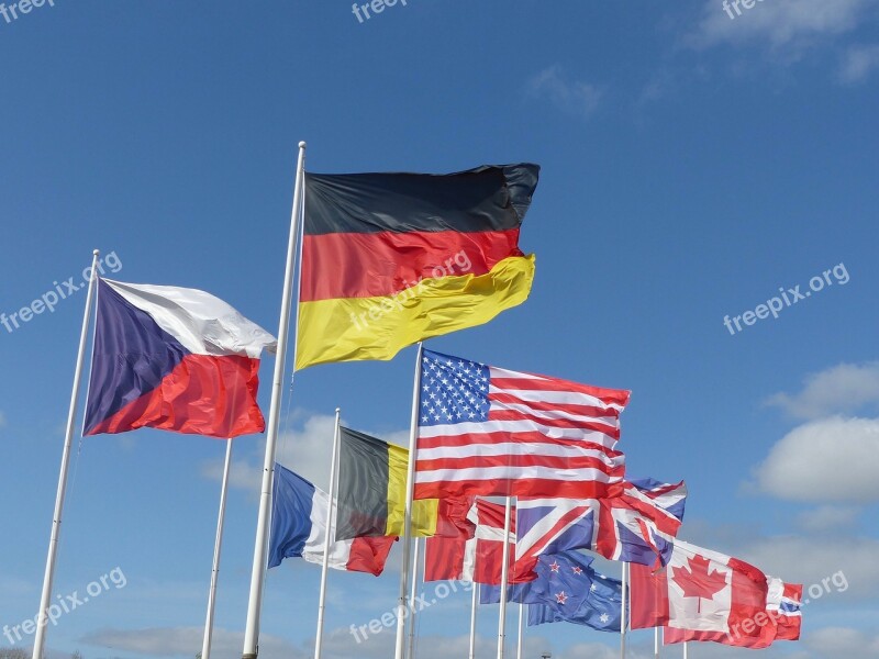 Flags Allliés Landing Normandy D Day