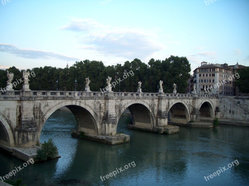 Rome Italy Bridge Tiber Downtown