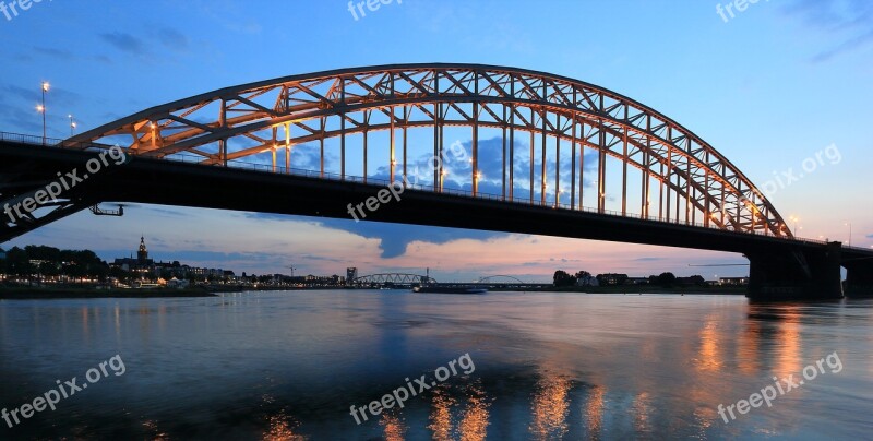 Netherlands Nijmegen River Waal Waalbridge