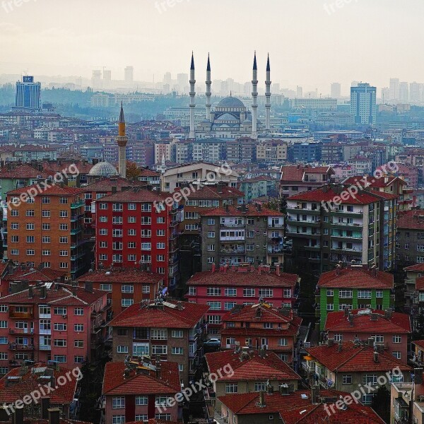 Ankara Turkey Cami Kocatepe Houses