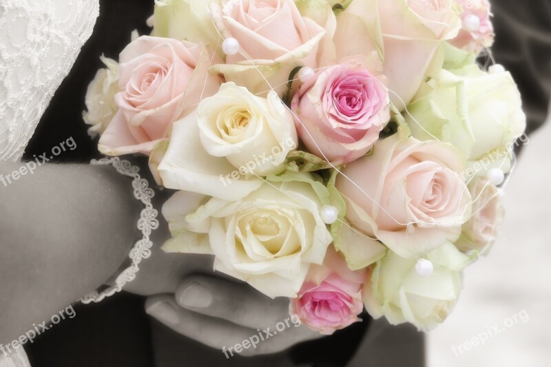 Wedding Bride And Groom Bride Bridal Bouquet Love