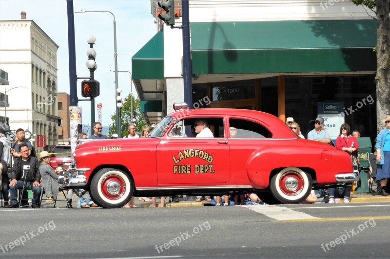 Vehicle Fire Oldtimer Parade Classic Car