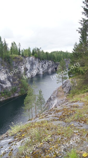 Nature Quarry Karelia Body Of Water Summer