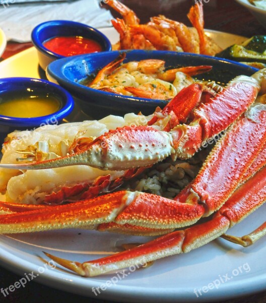 Gourmet Sauces Crab Legs Free Photos