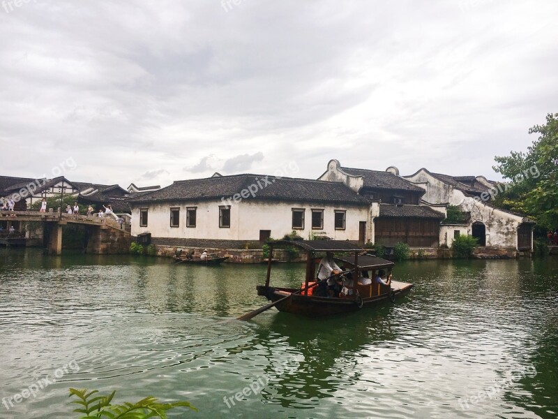 Wuzhen River Boating Antiquity Free Photos