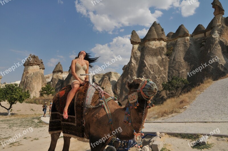 Camel Cappadocia Tourist Fairy Chimneys Rock