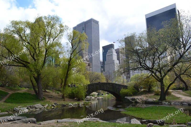 Central Park New York Bridge Manhattan Nyc