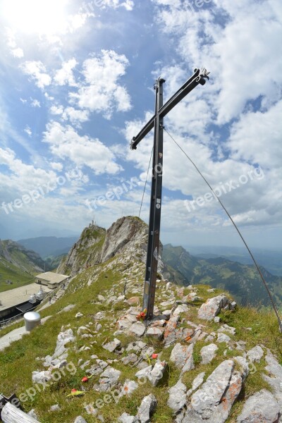 Cross Alps Switzerland Nature Mountain