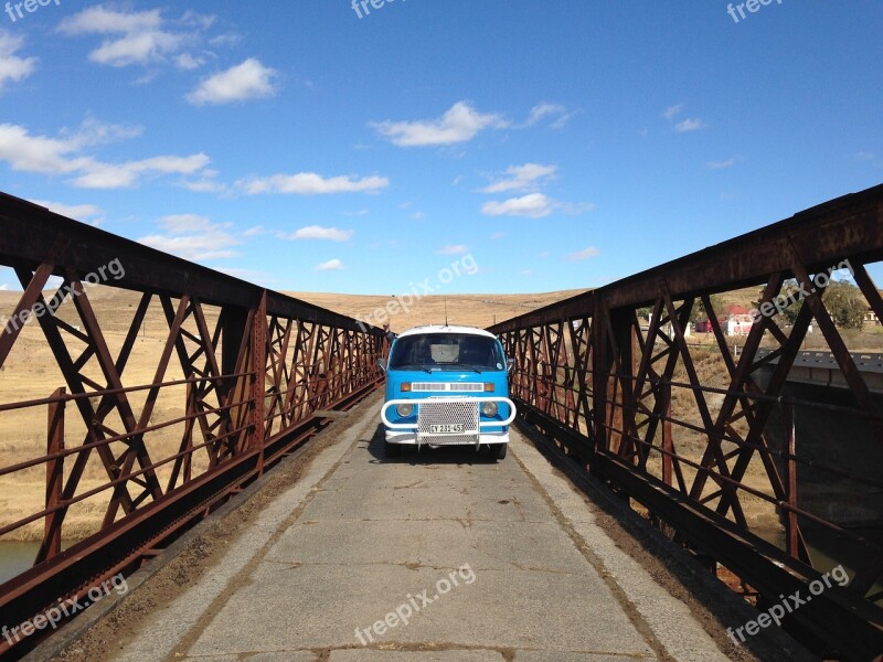 Bridge Vw Blue Vintage Retro