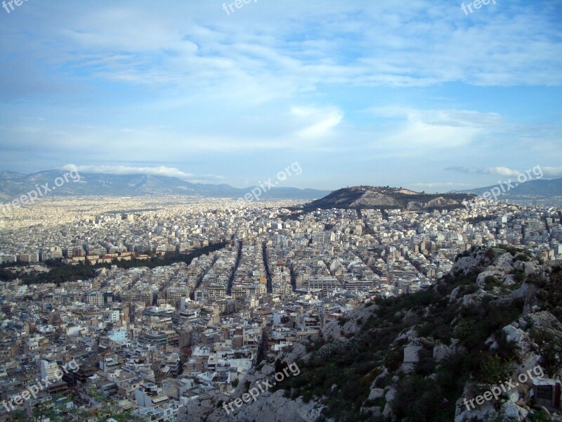 Athens Greece Panorama City Sightseeing