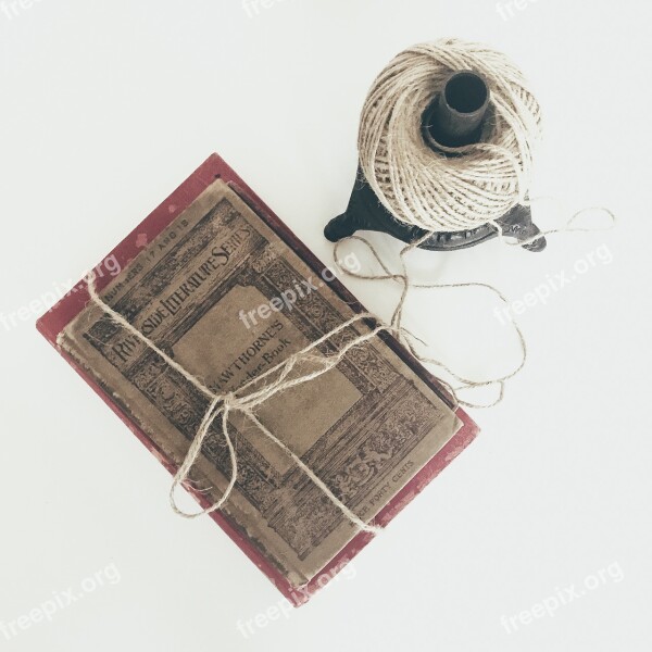 Books Old Books Vintage Twine From Above