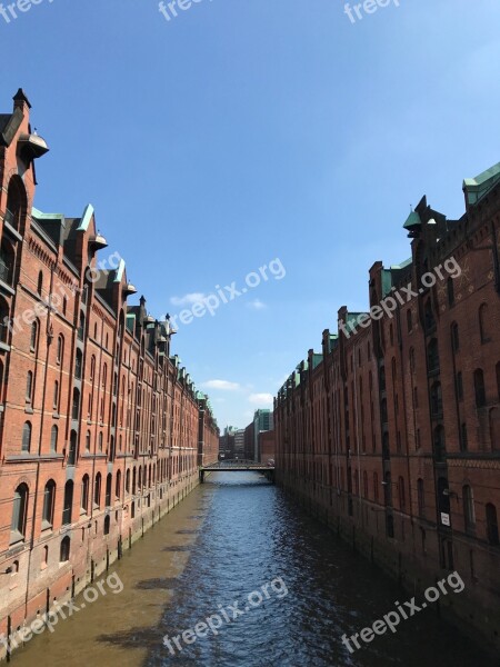 Hamburg Speicherstadt Elbe Brick Old Speicherstadt