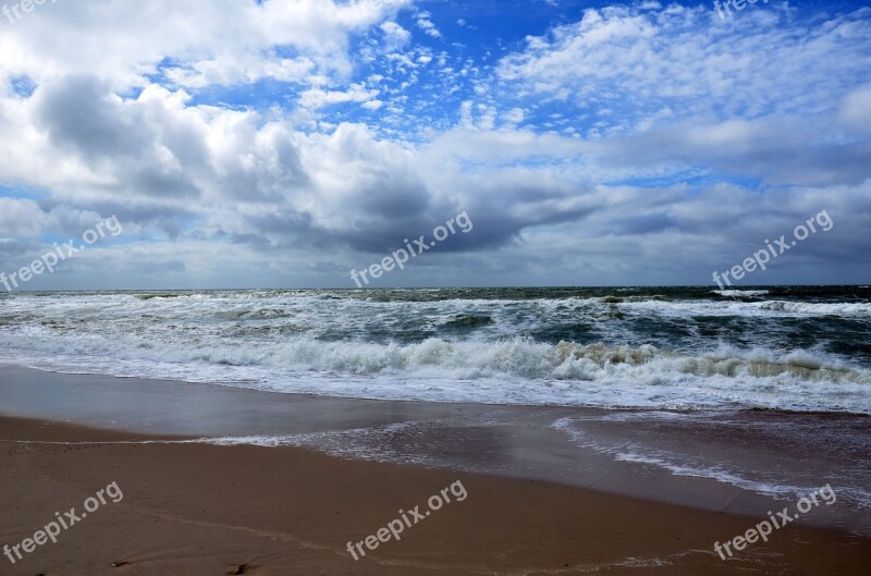 Denmark North Sea Beach Sky Sea