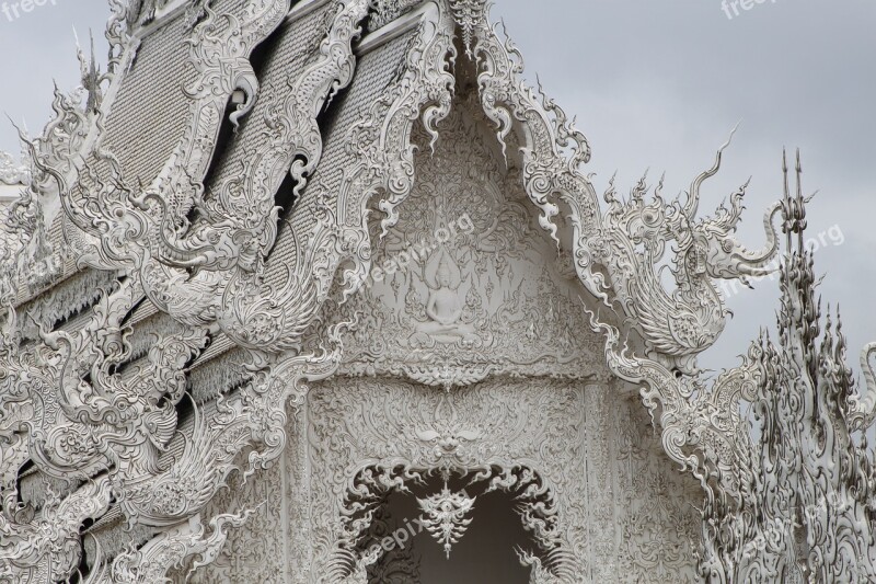 Stucco Building Temple Chiang Rai Free Photos