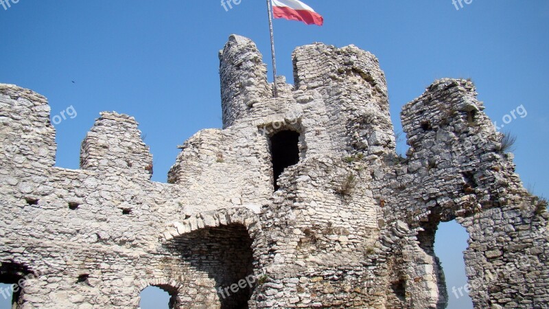 Castle Castle Ruins Ogrodzieniec The Old Walls Monuments