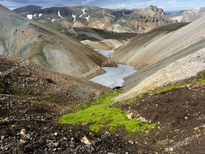 Iceland Landmannalaugar Mountain Landscape Hiking