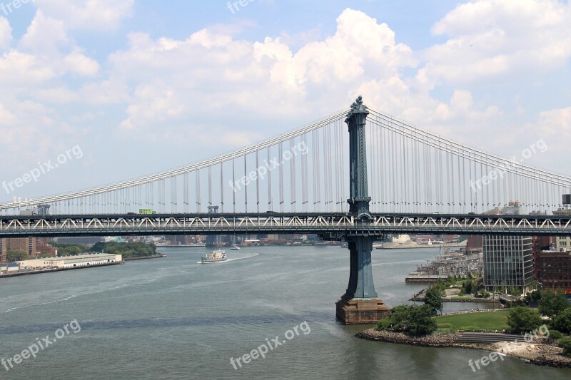 Benjamin Franklin Bridge Nyc America Us Manhattan