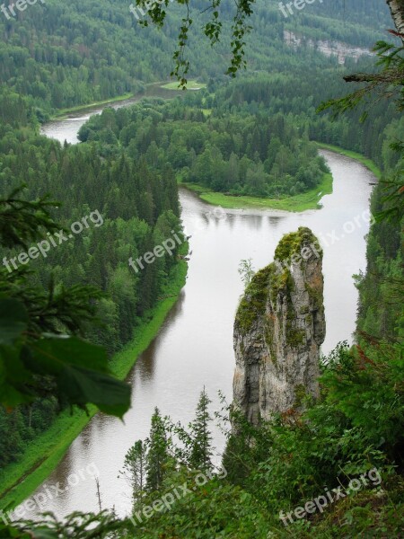 Osvenskii Posts R Usva Perm Krai River