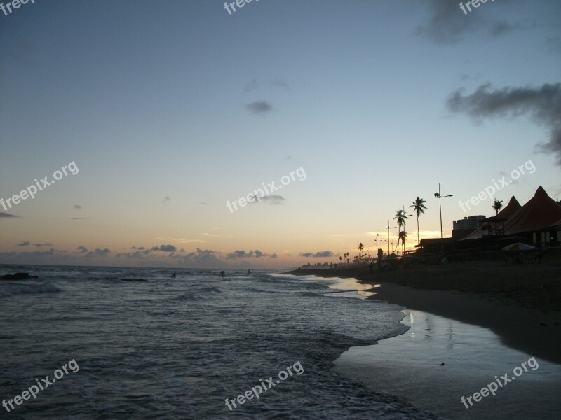 Salvador Bahia Beach Landscape Sunset