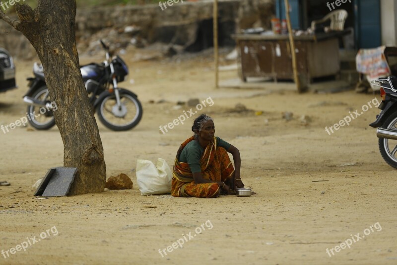 Old Lady In Village Lady In Indian Village Old Indian Lady