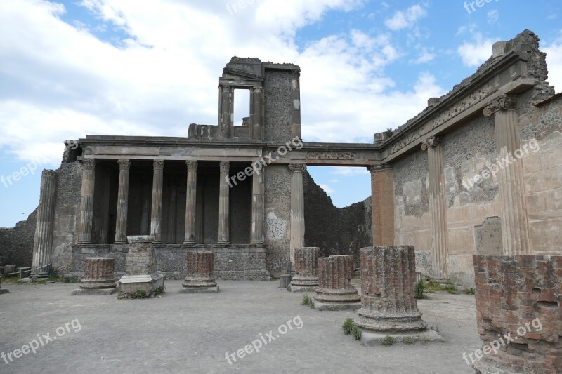 Pompeii Italy Naples Antiquity Columnar