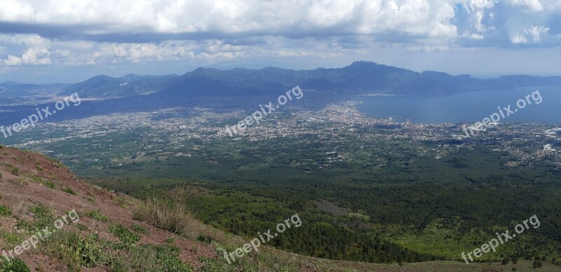 Vesuvius Volcano Naples Italy Mountain