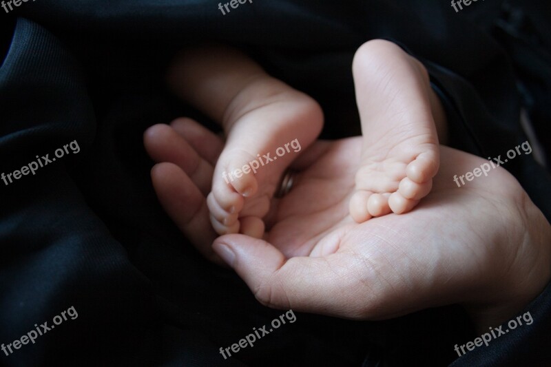 Baby Cute Feet Hand Open Hand