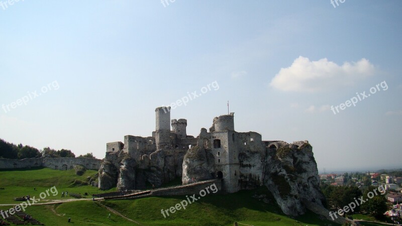 Castle Old Castle Ogrodzieniec Castle Ruins Sandstone