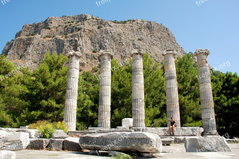 Priene Turkey Ruins Temple Columns