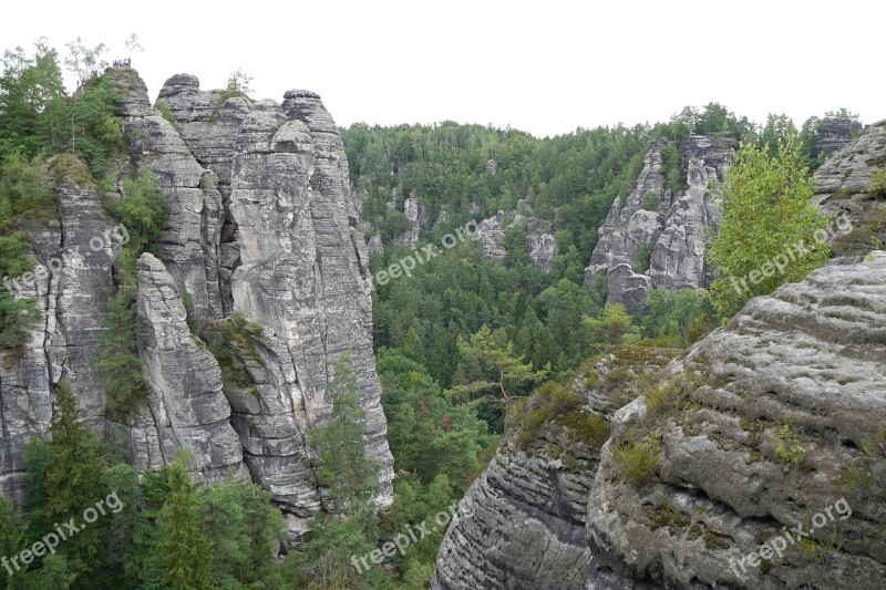 Saxon Switzerland Bastei Germany Rock Landscape