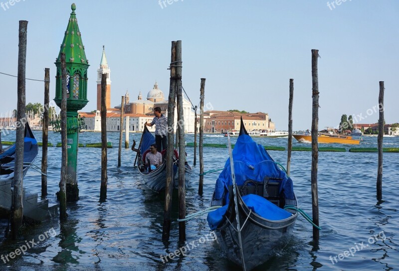 Gondola Venice Canal Water Tie