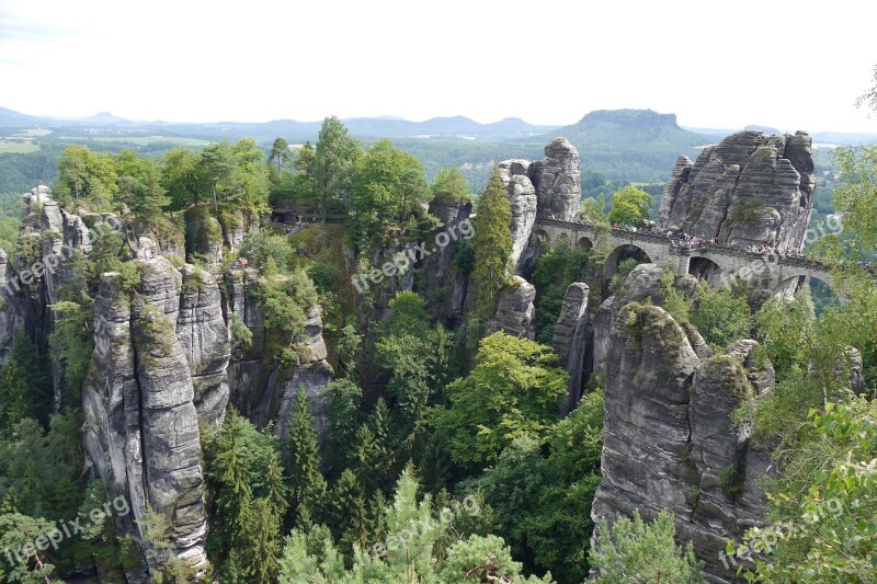 Saxon Switzerland Bastei Sandstone Landscape Nature